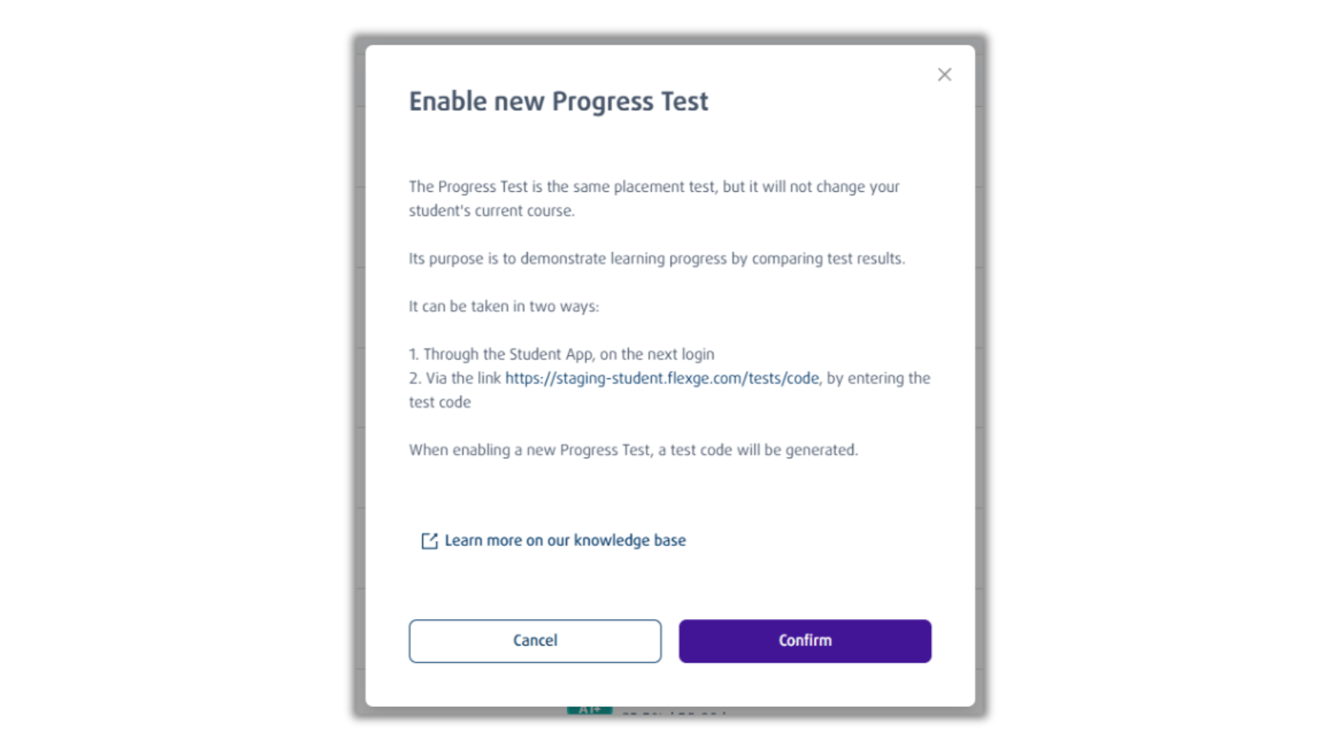 Como atribuir um Progress Test para o aluno?
